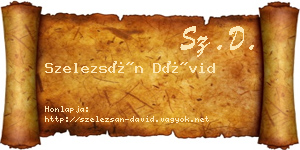 Szelezsán Dávid névjegykártya