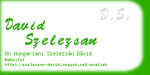 david szelezsan business card